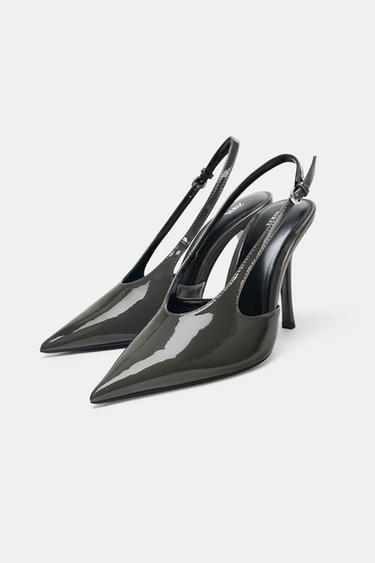 FAUX PATENT SLINGBACK SHOES - Grey by Zara - Image 2