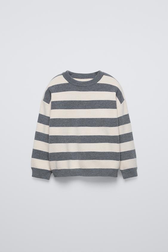 Striped Knit Sweater Mid Gray Zara United States