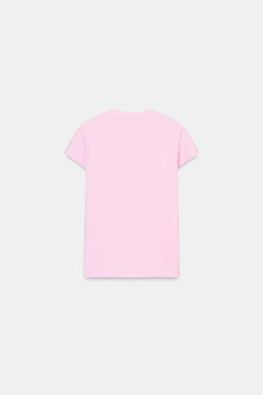 T-SHIRT CŒURS EN RELIEF - Rose de Zara - Image 3