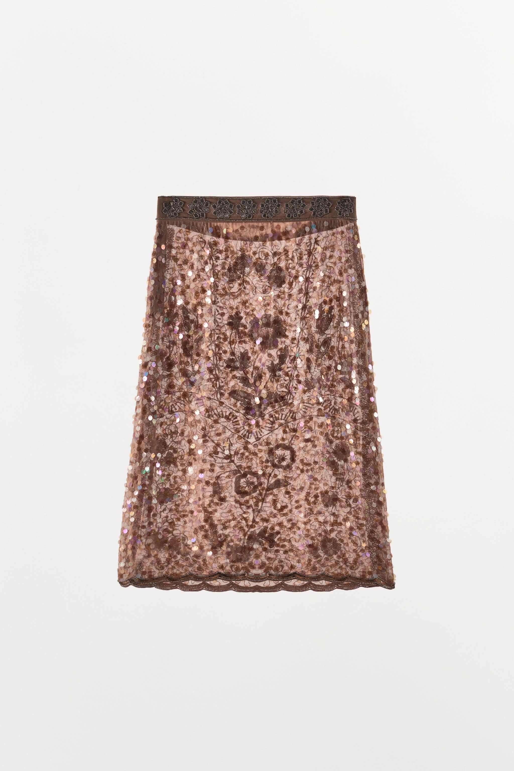 JUPE MI-LONGUE BRODERIES FANTAISIE ÉDITION LIMITÉE
