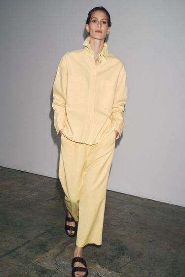 ZW COLLECTION JOGGER TROUSERS - Light yellow by Zara