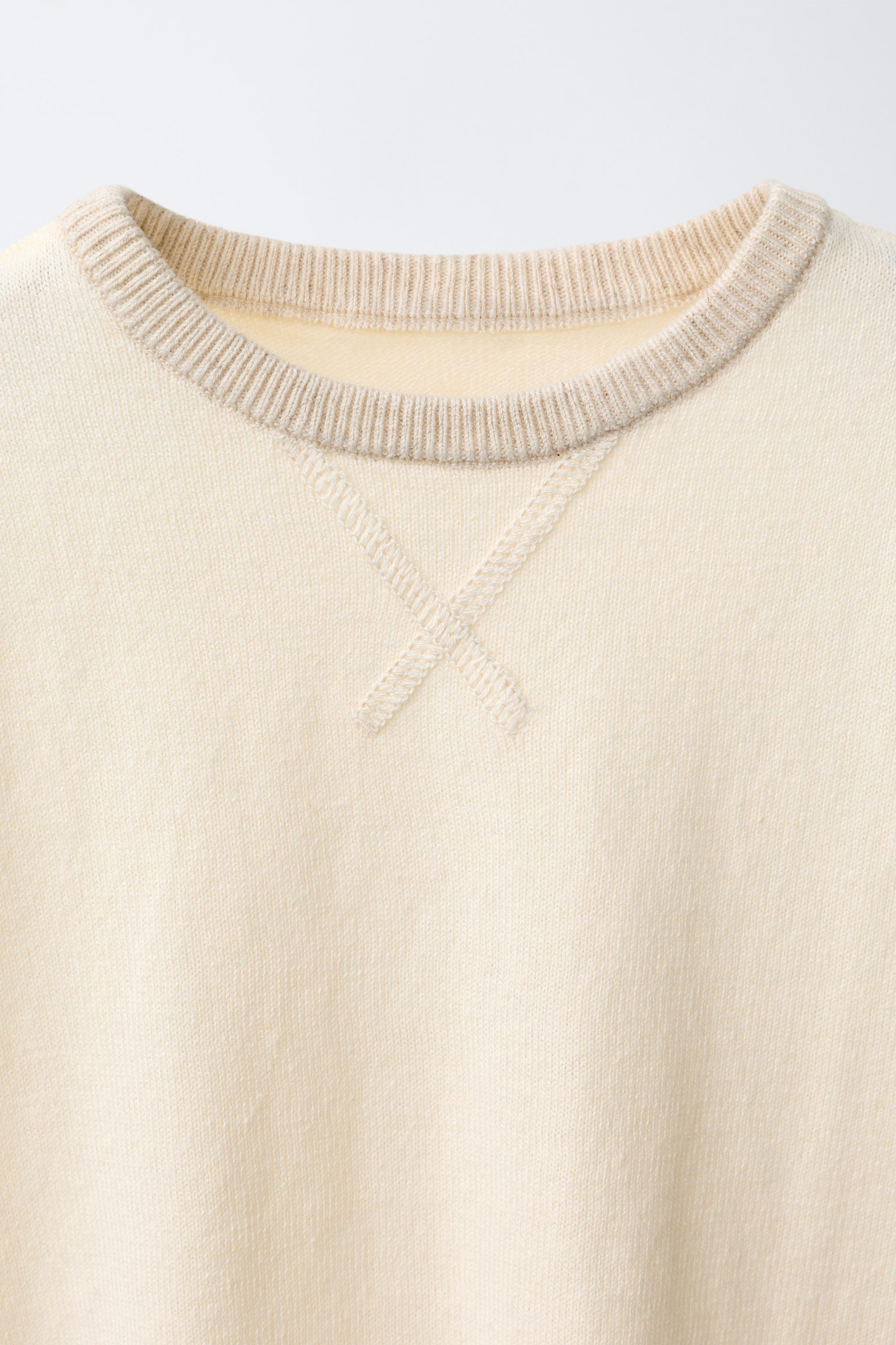 Детские футболки Zara KNIT T-SHIRT WITH COTTON AND LINEN — фото 3