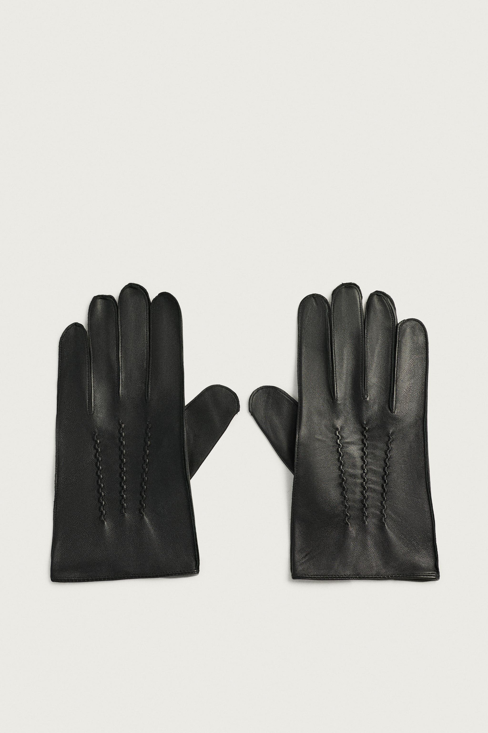 LEATHER GLOVES WITH TOPSTITCHING