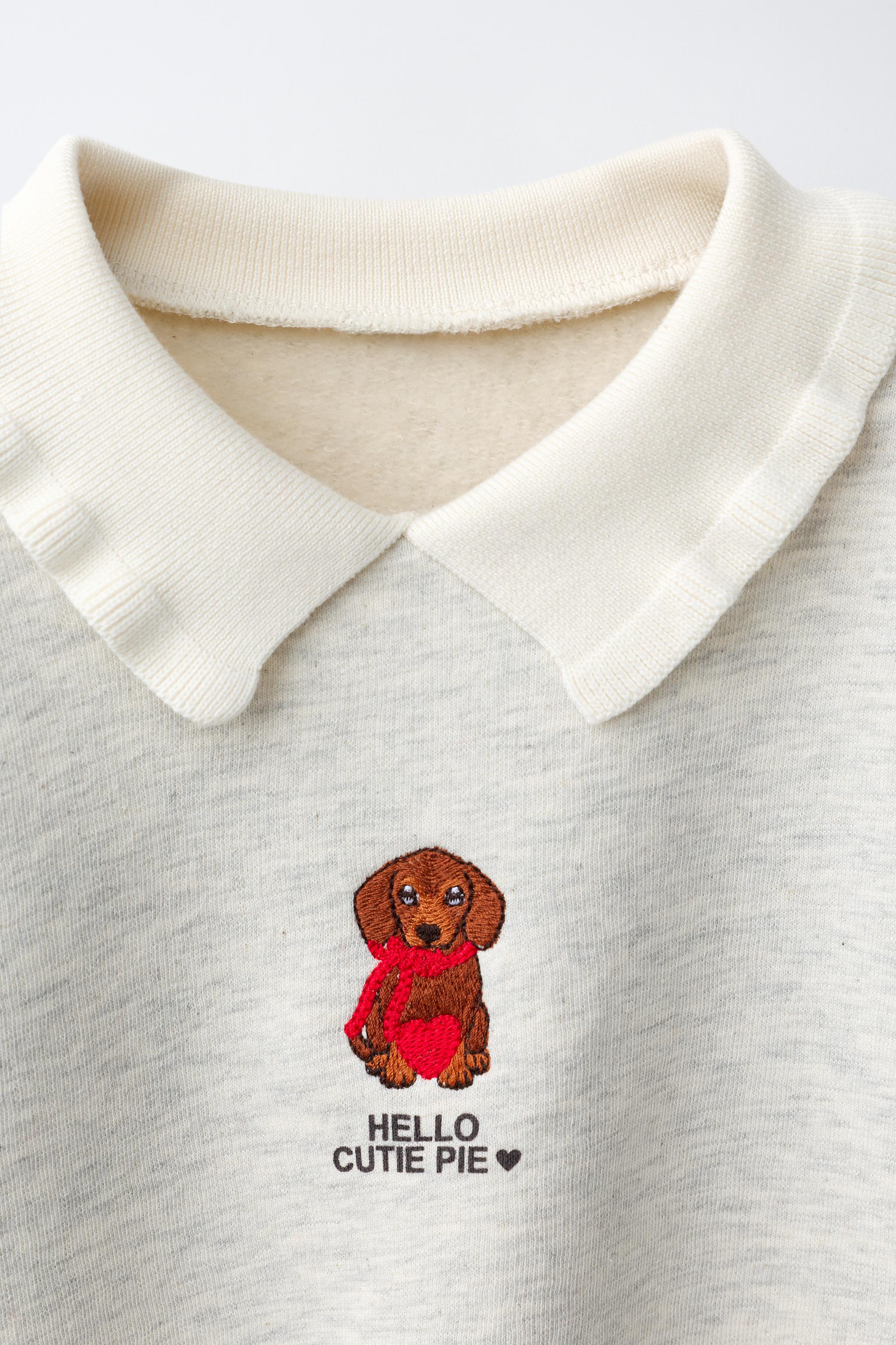 DOG POLO COLLAR SWEATSHIRT - Gray marl | ZARA Canada