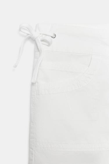 SHORTS WITH DRAWSTRING POCKETS - White by Zara - Image 10