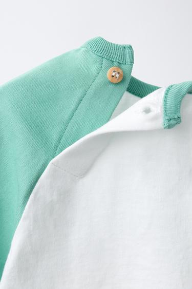 T-SHIRT À MANCHES RAGLAN PALMIER - Blanc de Zara - Image 3