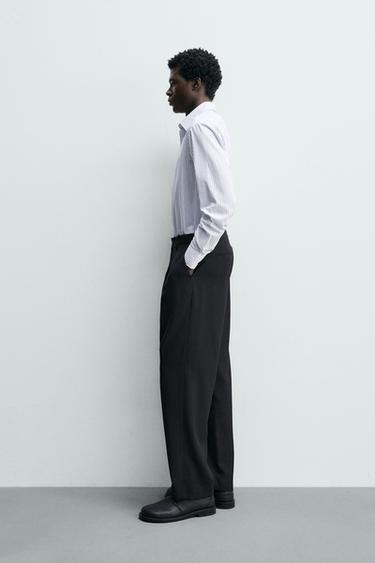 EASY CARE TEXTURED SHIRT - White / Navy by Zara - Image 3