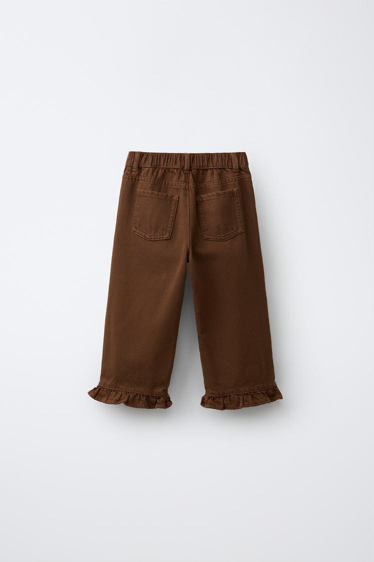 Pantalones culotte de twill con volante 2