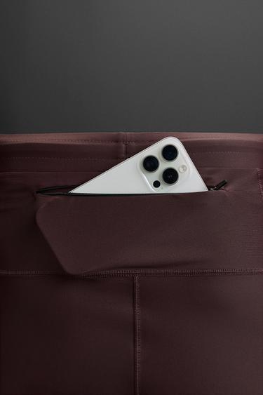 TRAINING LEGGINGS - Burgundy by Zara - Image 9