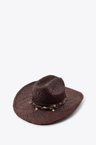 WOVEN COWBOY HAT - Brown by Zara - Image 4