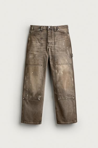 VINTAGE WASH CARPENTER TROUSERS — Grey 1