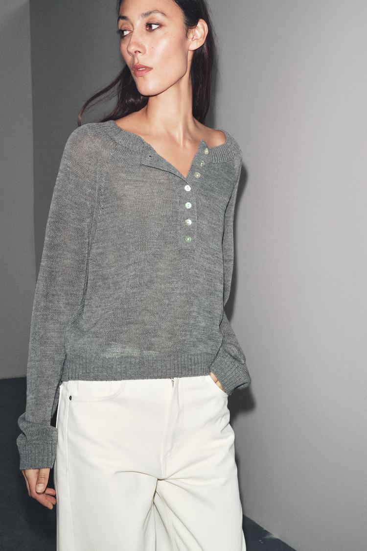 KNIT BAKER JUMPER Grey marl ZARA Saudi Arabia
