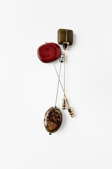 3-PACK OF PIN BROOCHES WITH STONES - Gold / Silver by Zara