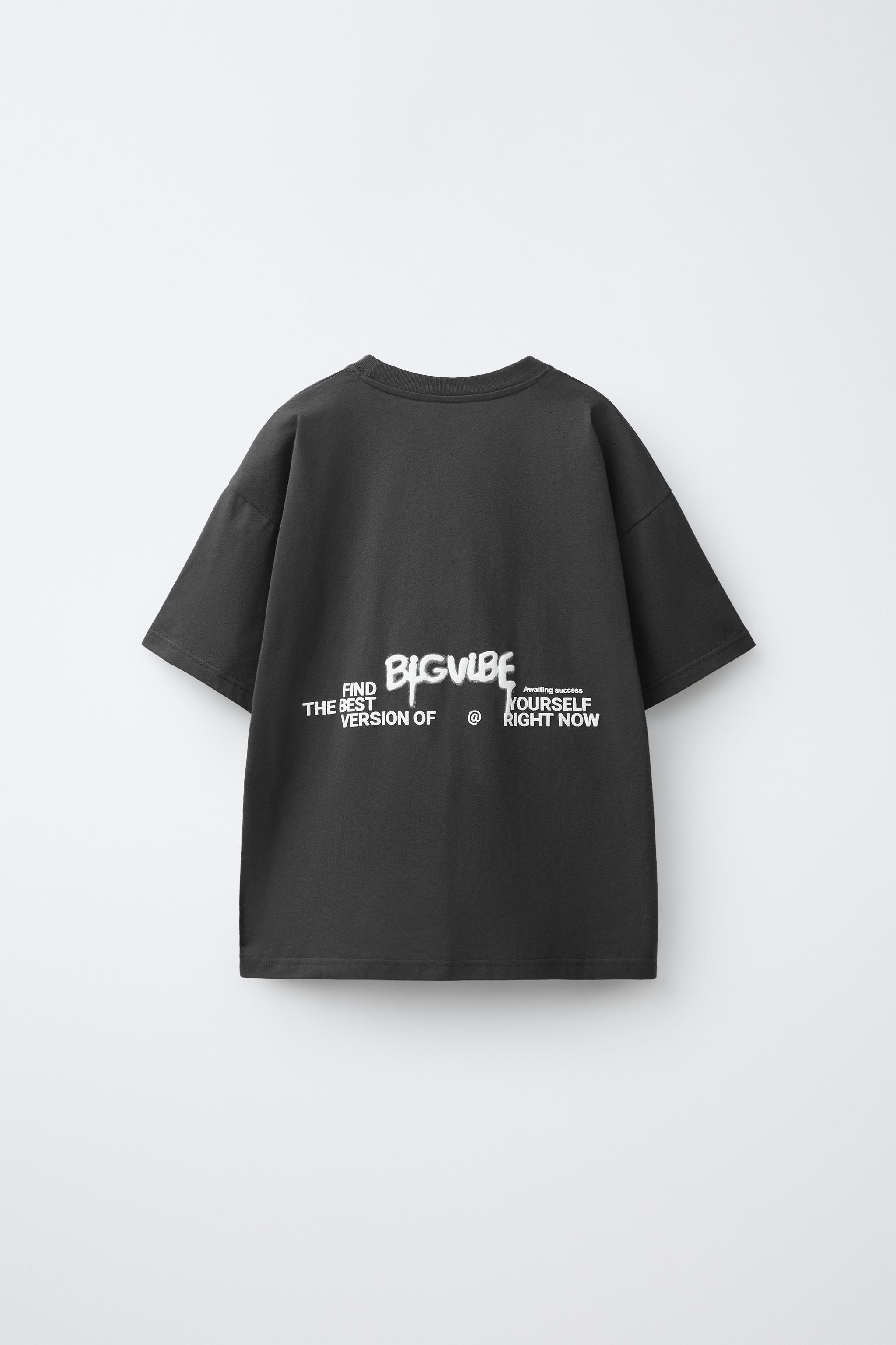 SLOGAN PRINT T-SHIRT - Anthracite grey | ZARA South Africa