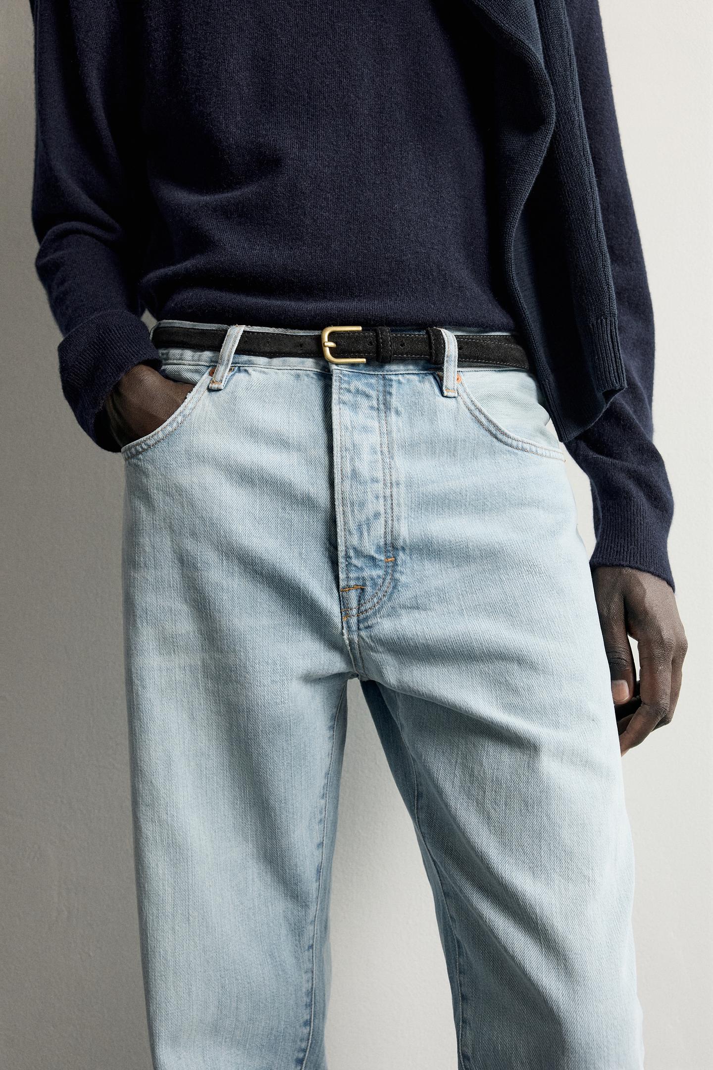 Мужские джинсы Zara Flare Fit, цвет: Синий — фото 6