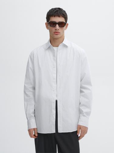 Zara 100% cotton regular fit poplin shirt - White
