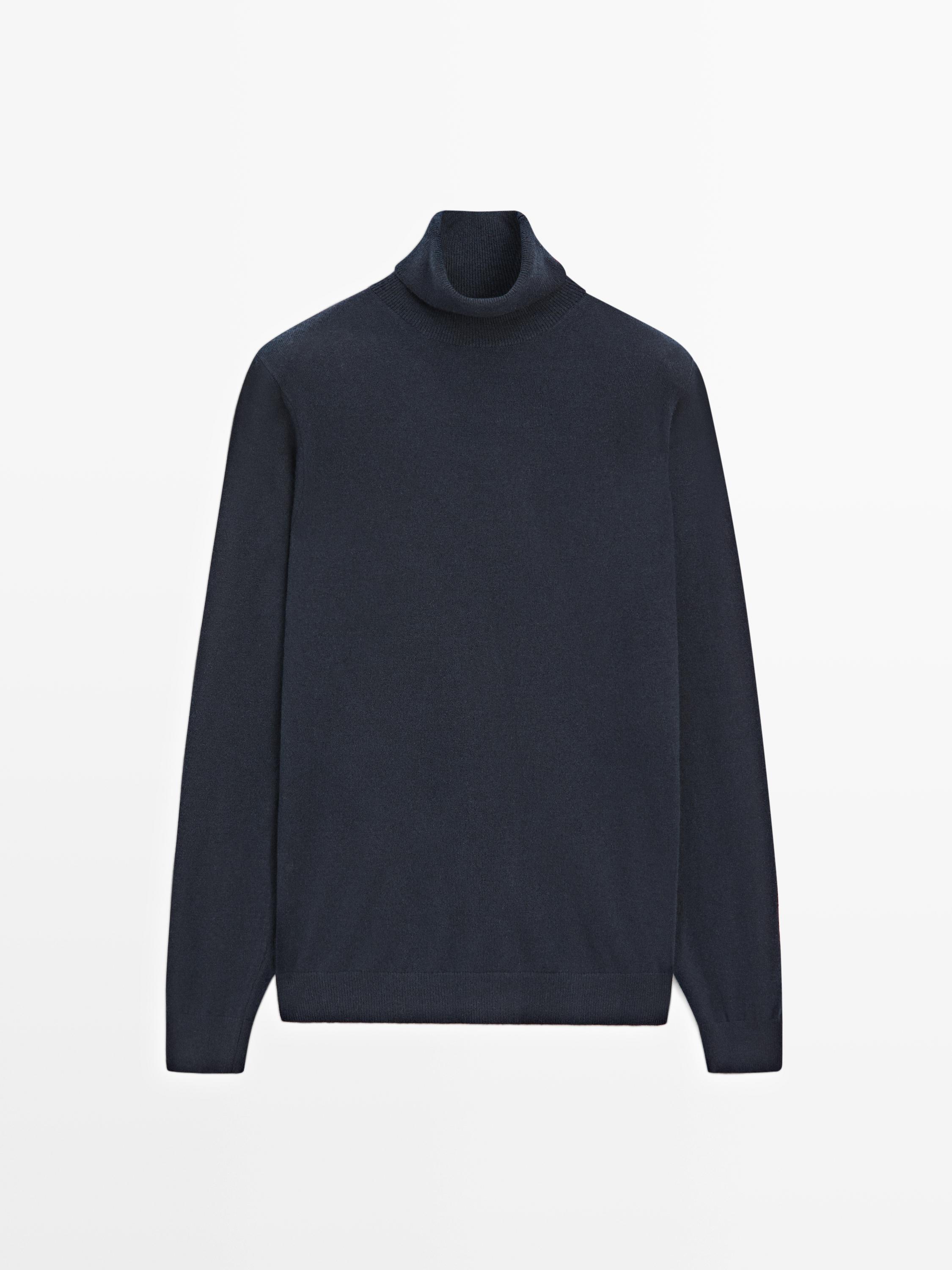 Pull à col montant en maille de laine mélangée