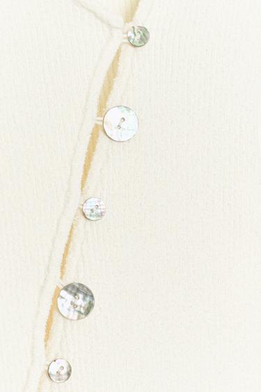 GILET EN MAILLE ASYMÉTRIQUE - écru-blanc de Zara - Image 5