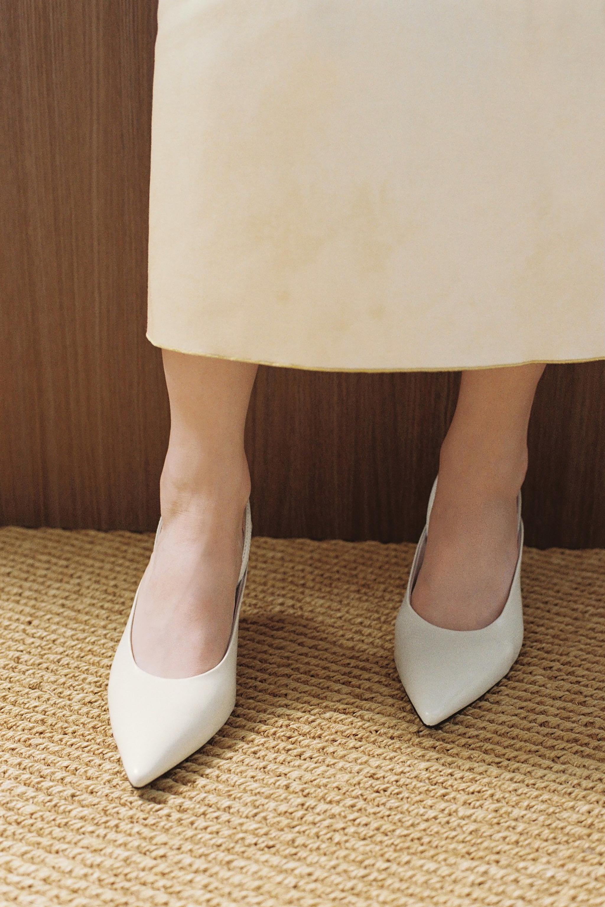 【ZARA】ウェッジスリングバックシューズ 1220/510/001 ウェッジスリングバックシューズ - ホワイト | ZARA Japan / 日本