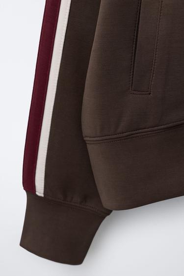 VESTE À BANDES EN MODAL - Marron de Zara - Image 3