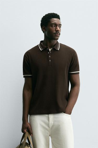 POLO CANALÉ CONTRASTE - Marrón de Zara
