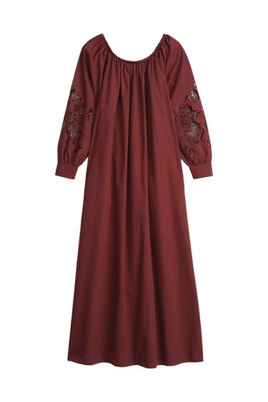 LIMITED EDITION EMBROIDERED POPLIN DRESS