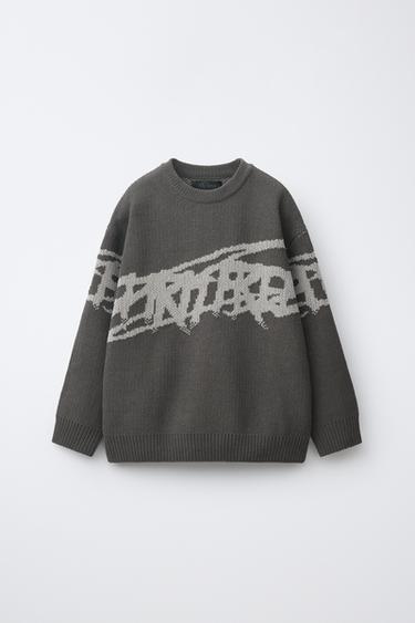 JERSEY GRAFFITI - Grises de Zara