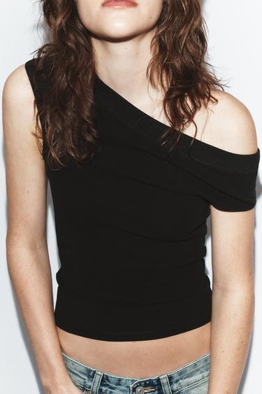 T-SHIRT COL BATEAU - Noir de Zara - Image 3