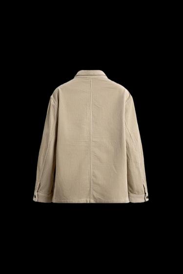 Zara CORDUROY POCKET JACKET - Ecru