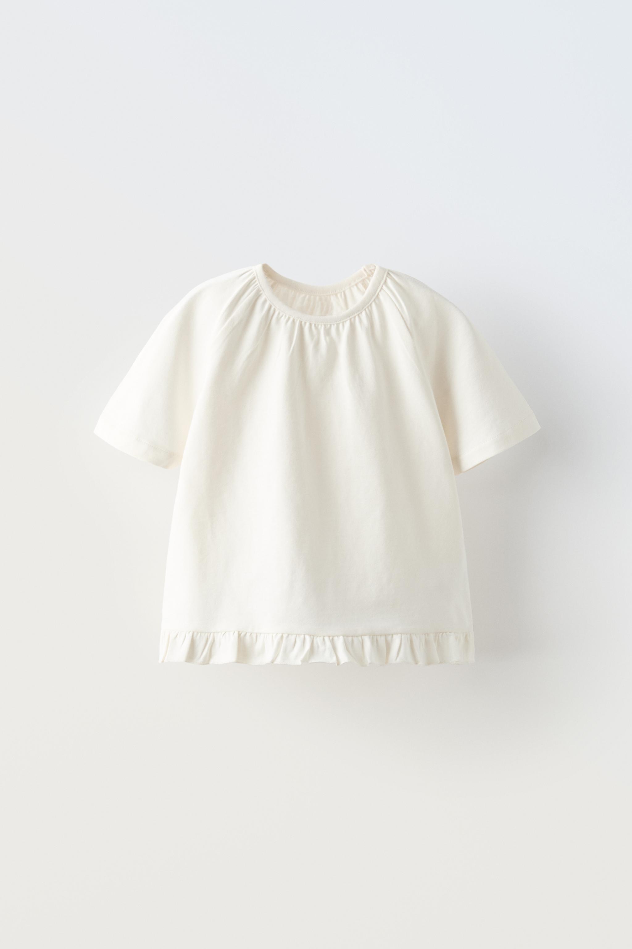 T shirt bianca zara on sale