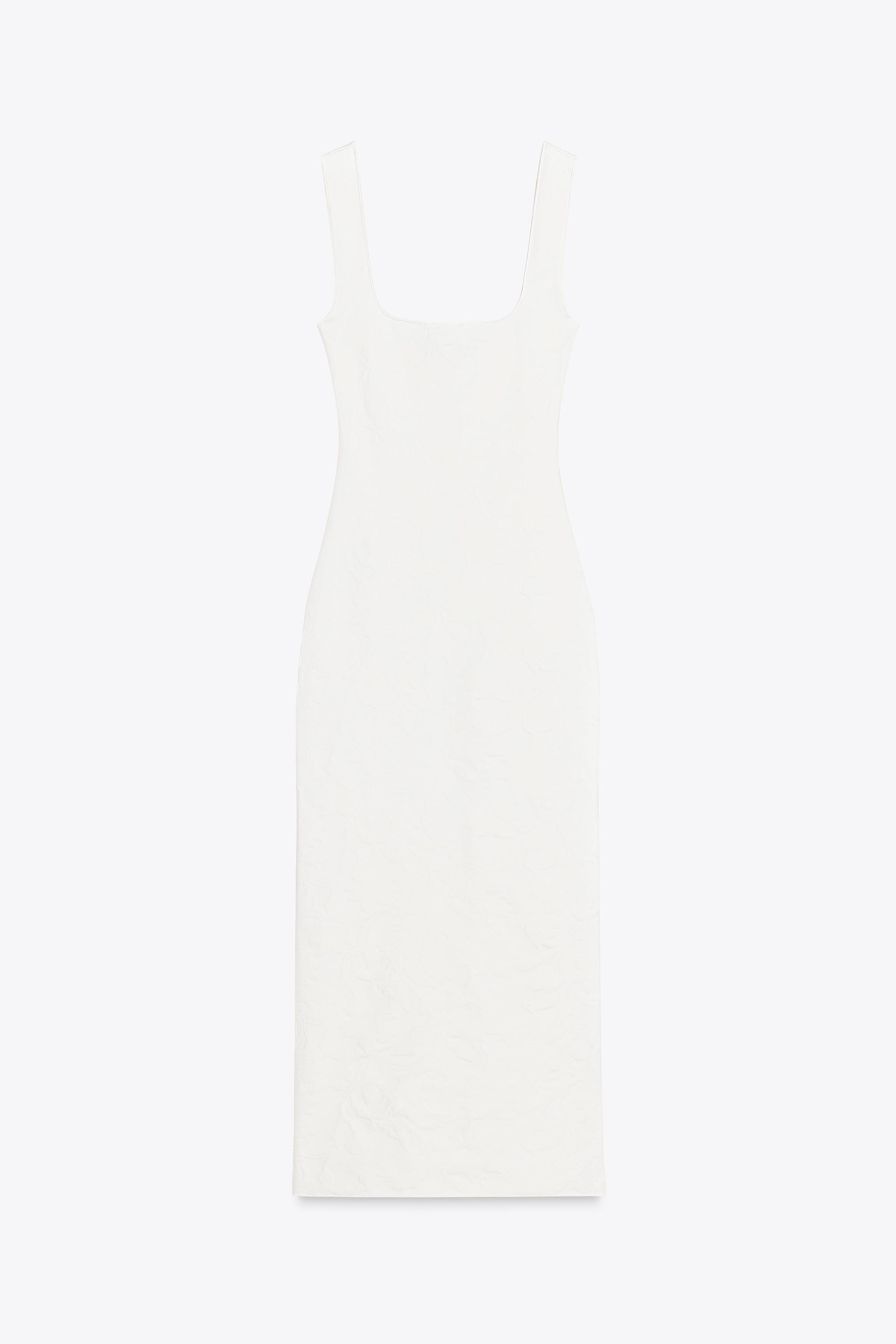 スクエアネックストレッチワンピース - イエロー | ZARA Japan