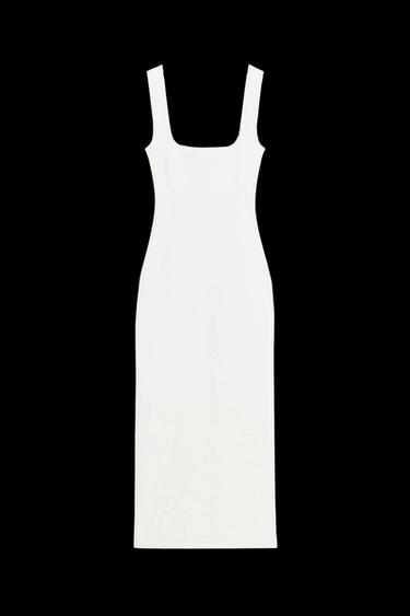 VESTIDO ESCOTE CUADRADO STRETCH - Blanco roto de Zara