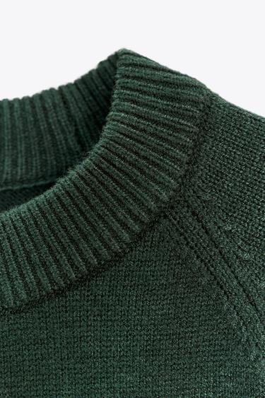 KNIT SWEATER WITH LOOSE-FIT SLEEVES - Dark green by Zara - Image 6