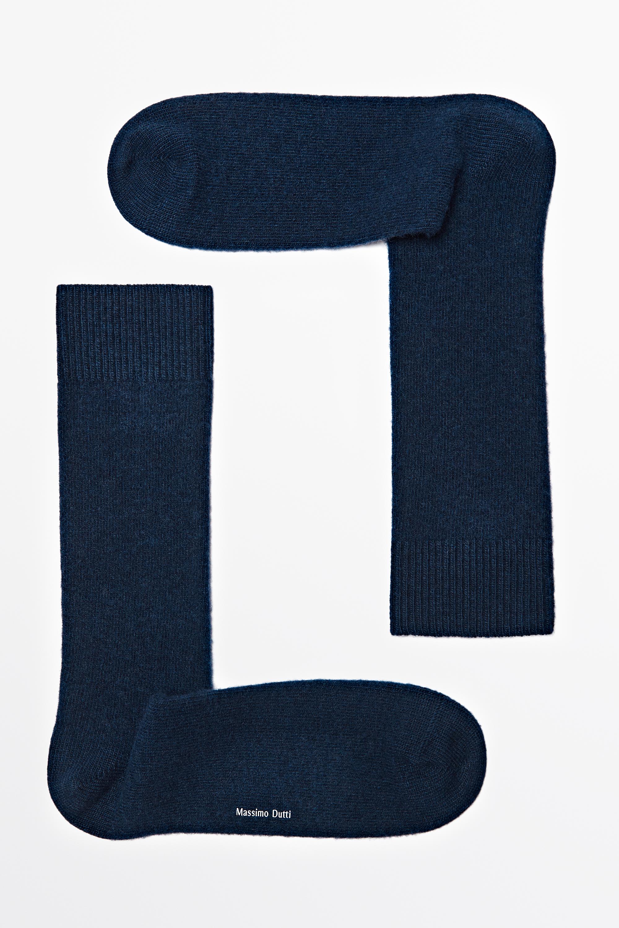Chaussettes en maille unie avec de la laine