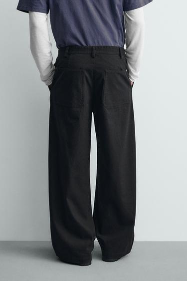 PANTALON COUPE LARGE FERMETURE BRANDENBOURG - Noir de Zara - Image 2