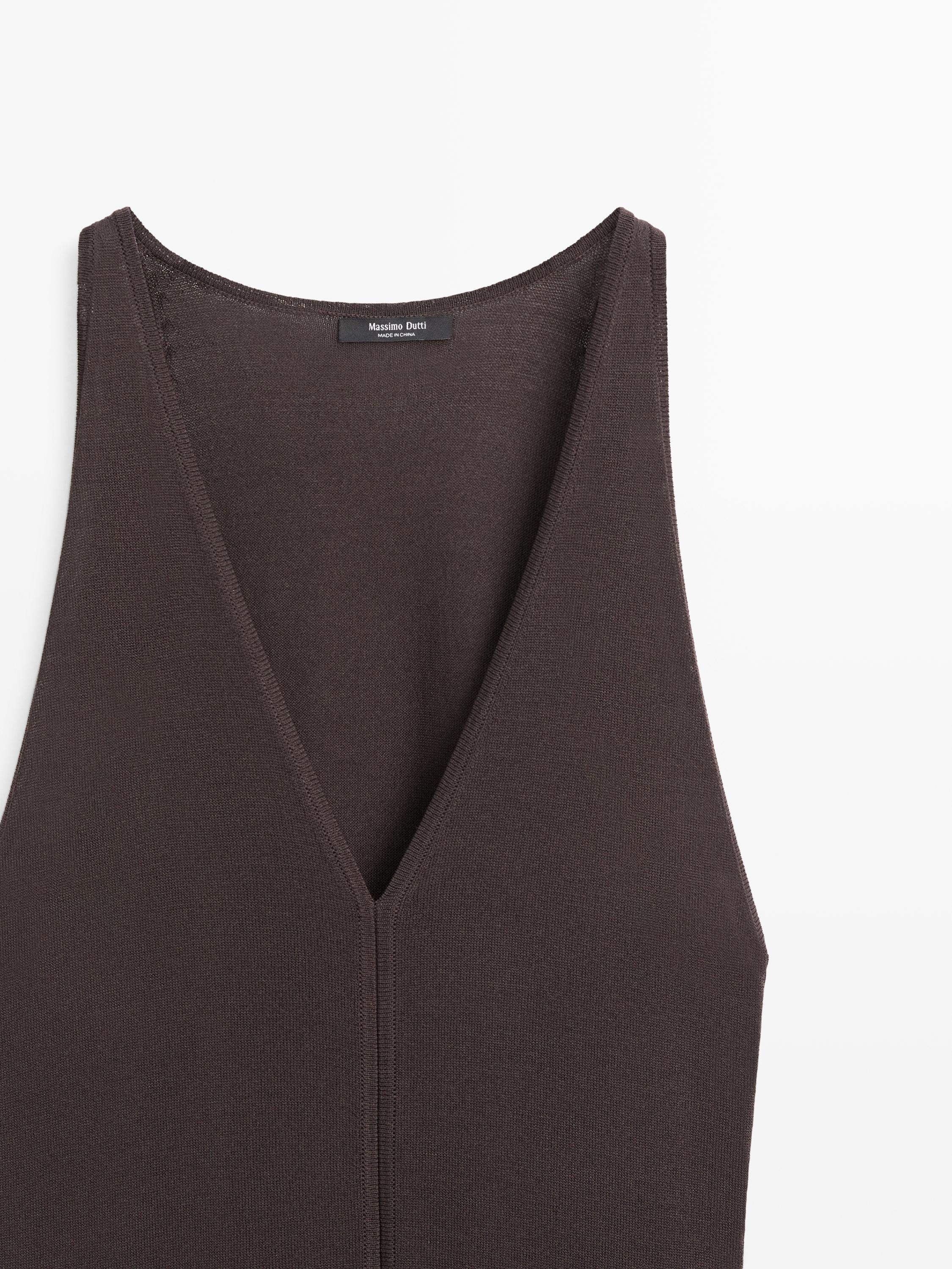 Robe midi fluide col en V