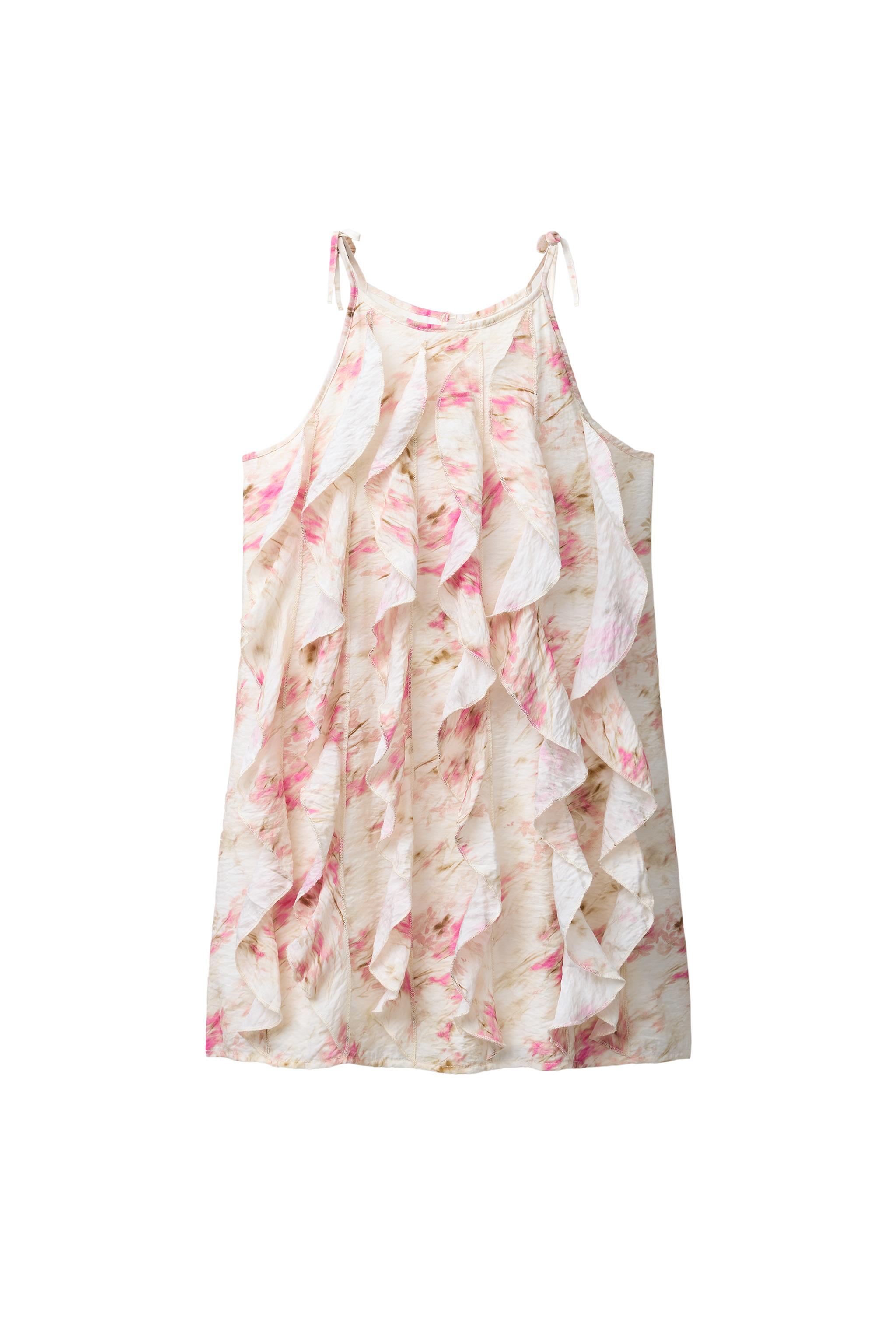FLORAL RUFFLE DRESS - Ecru | ZARA South Africa