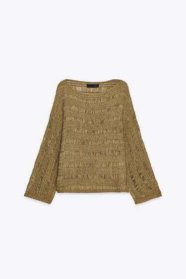 RIBBON KNIT SWEATER - Khaki by Zara - Image 5