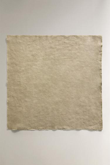 WASHED LINEN NAPKIN - Brown / Taupe by Zara - Image 1