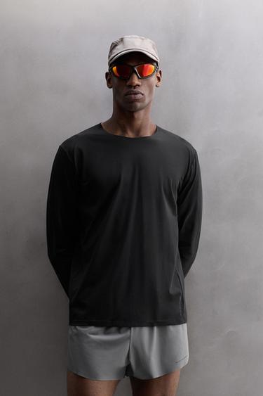 PERFORATED TECHNICAL T-SHIRT - Black by Zara