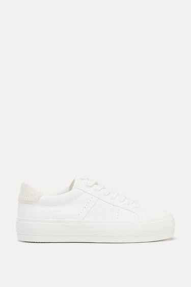 SNEAKERS WITH TOPSTITCH DETAIL - White by Zara