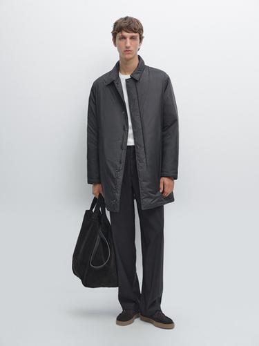 Parka ultra-légère en duvet mélangé hydrofuge - Bleu marine foncé de Zara - Image 0