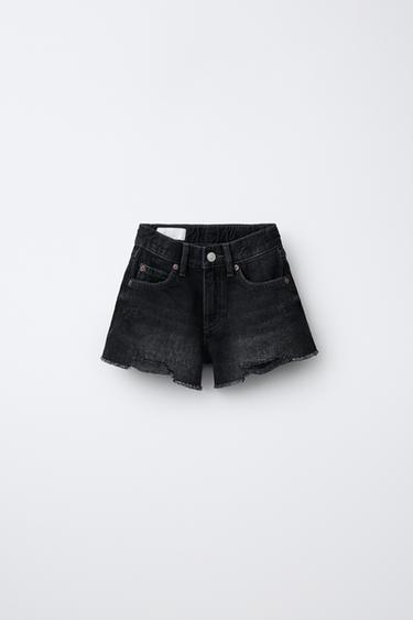 RIPPED DENIM BERMUDA SHORTS - Black by Zara