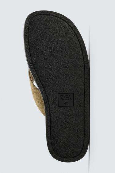 SANDALES À BRIDES EN CUIR - Beige de Zara - Image 6