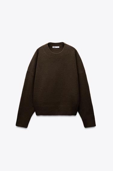 ОДНОТОННЫЙ СВИТЕР SOFT — КОРИЧНЕВЫЙ от Zara