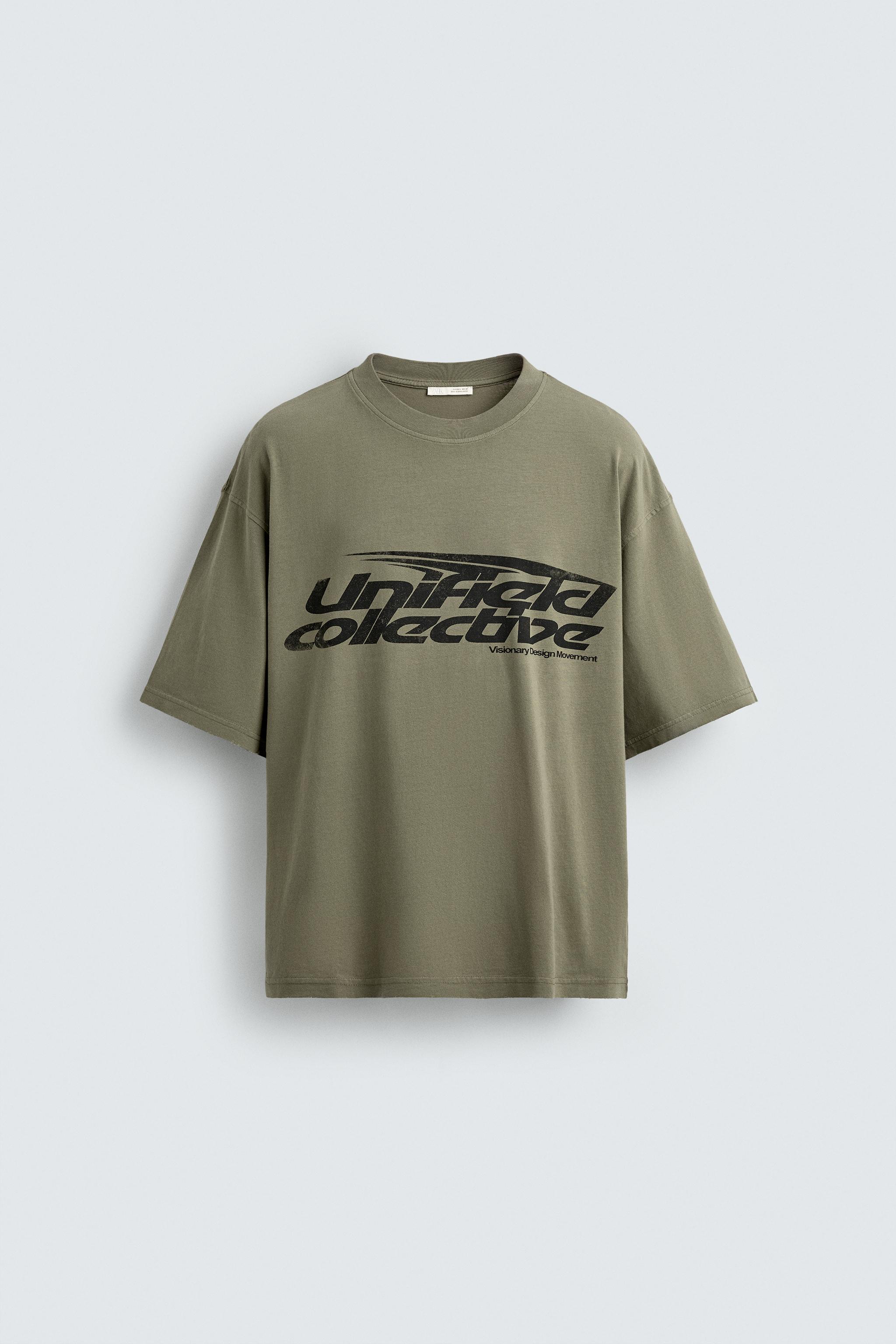 RELAXED FIT PRINTED T-SHIRT - Anthracite grey | ZARA South Africa