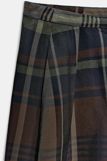 ZW COLLECTION CHECK BALLOON TROUSERS - Blue by Zara - Image 6