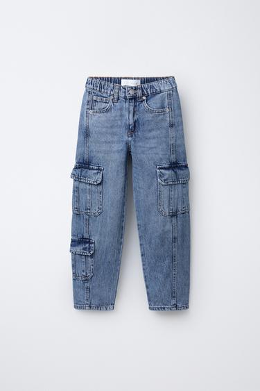 Zara MULTI-CARGO JEANS - Blue