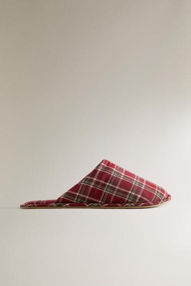 CHRISTMAS COTTON MULE SLIPPERS - Red by Zara