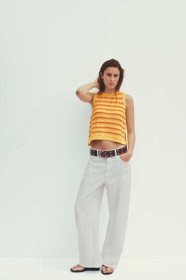 STRIPED KNIT TOP - Yellow by Zara - Image 0